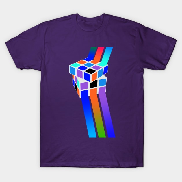 Abstract Colorful Rubik's Cube T-Shirt by AlondraHanley